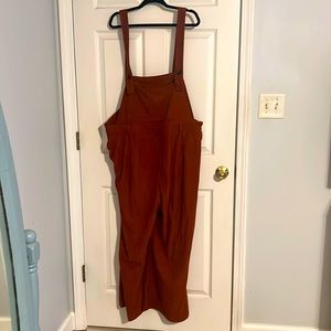 Red corduroy overalls from CIDER